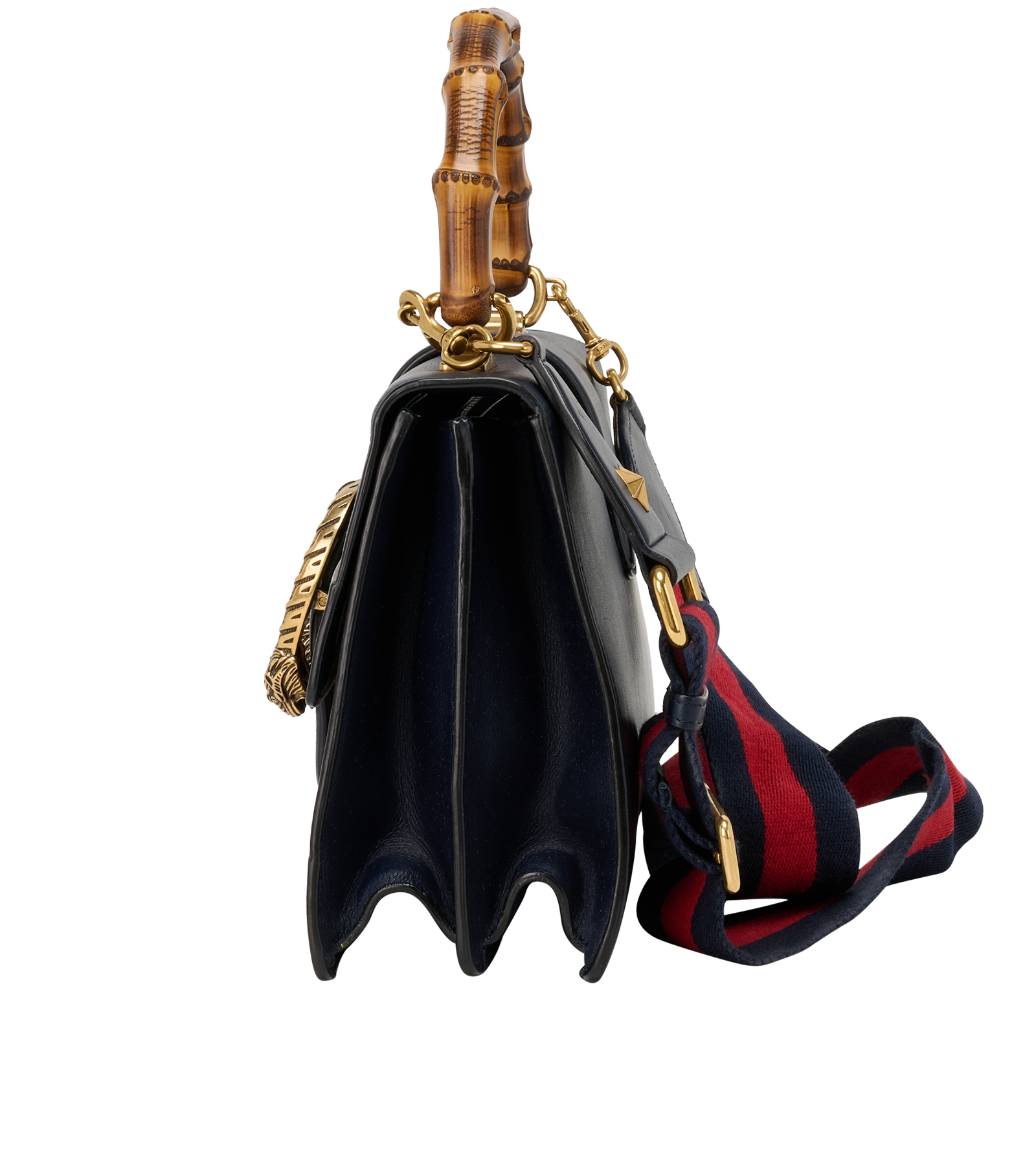 Bamboo Dionysus Top Handle, &pound;850, Handbags, Blue, Leather, Bottom view